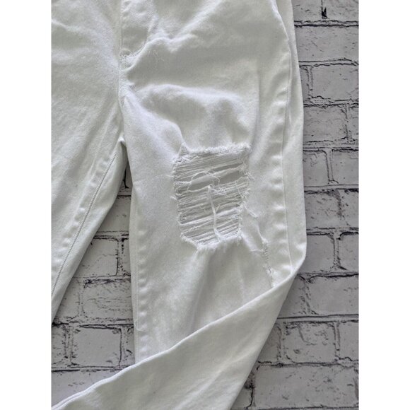 Vintage 1990s Sincerely Jules High Rise Kick Bell Crop Mom White Jeans Sz 30/24 - Picture 5 of 15